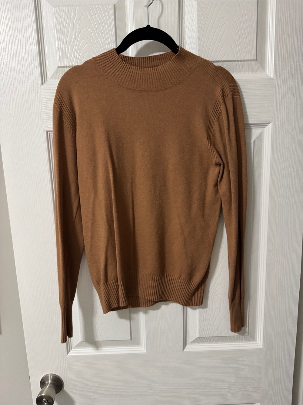 Essentials by Milano Camel Brown Crewneck Sweater
